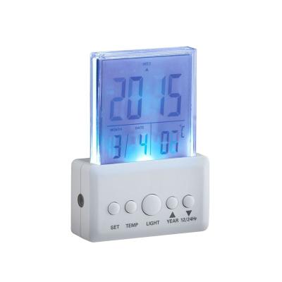 China Calendars RGB LED Lights AC Plug-in Light Sensor Auto Color Changing Digital Clock Projector Living Room Night Lamp for Kids Room for sale