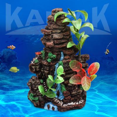 China Sustainable Aquarium Ornaments Resin  Artificial Hill Rockery Polymer  Aquarium Accessories And Ornaments For Fish Tank Decoration for sale