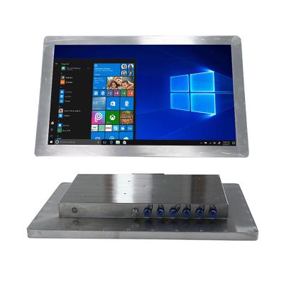 China 21.5 inch FULL Screen Stainless Steel Panel Replaceable Designed PC 1000nits IP67 Waterproof for Food and Beverage Industry for sale