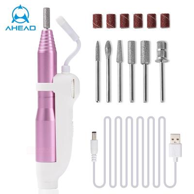 China Professional Low Noise Portable Pink Nail Machine Electric Drill Rotating Control Drill Bit Replaceable Manicure Pedicure Salon Use for sale