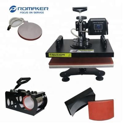 China promaker 8 in 1 Combo Heat Transfer Press Machine for Mug Plate HAT T-shirt for sale