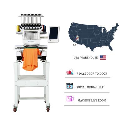 China promaker 2021 Small Computerized Embroidery Machine Hat T-shirt Garment Logo Commercial Single Head Embroidery Machine for sale