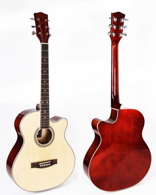 China Basswood 40 inch cutaway acoustic guitar with basswood body for sale