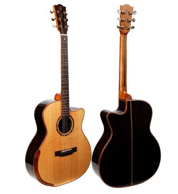 China Canada Solid Cedar 41 Inch All Solid Wood Acoustic Guitar With Armrest for sale