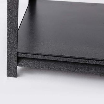 China Corrosion Protection Garage Industrial Use Adjustable 5-Layers Inner Hole Black Angle Warehouse Storage Steel Shelves for sale