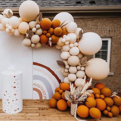 China Natural Arch Garland Kit-Macaron Coffee Balloon Orange Latex Macaron Coffee Balloon Balloon Cuticolor 134Pcs Balloon For Birthday,Kind Revea for sale