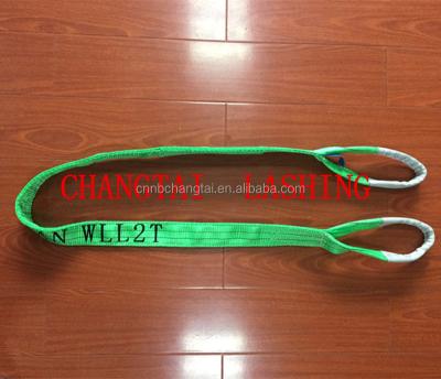 China double eyes flat webbing sling, 100% high tenacity polyester flat for sale