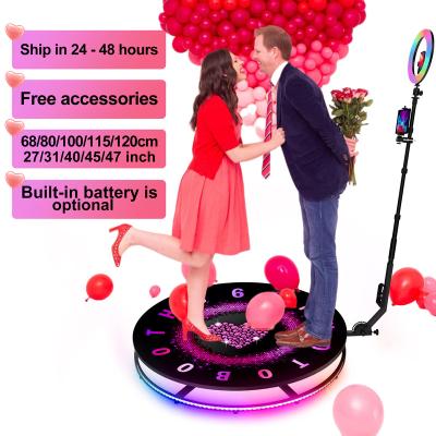 China Event/Party/Conference/Festival DHL Fast Shipping Within 48h 360 Automatic Video Photobooth With Led Magic Mirror 360 Photo Booth Machine With Flight Case for sale