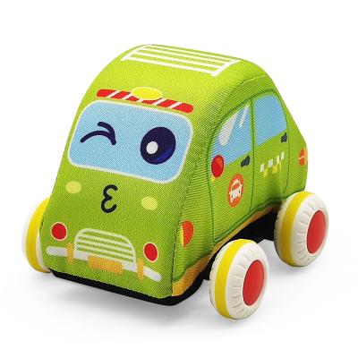 China New Design 12M+ Car Cloth Mini Cartoon Educational Sliding Removable Soft Cars For Kids for sale