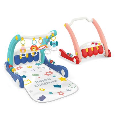 China Educational Toy 2021 New 2 in 1 Piano Stand and Baby Learning Walker Baby Walking Mat for sale