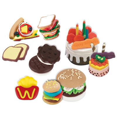 China New Fast Food Factory 3+ Hamburger Dessert Mud Educational Play Dough Toys Set Children for sale