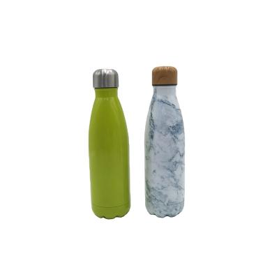 China Powder Coated Double Wall Vacuum Cola Shaped Stainless Steel Sport Bottle Drinking Water Flask for sale