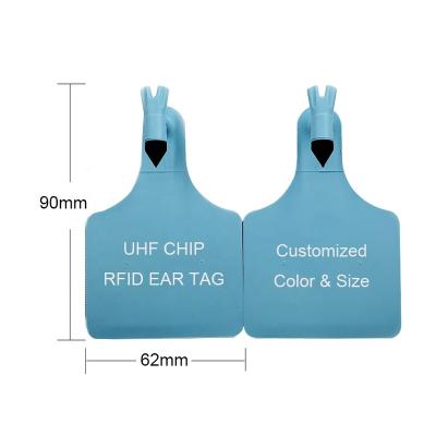 China Uhf Ear Tags OTPS Customized Colorful Uhf Tag 860-960mhz White TPU FDX HDX z Animal Ear Tags for sale