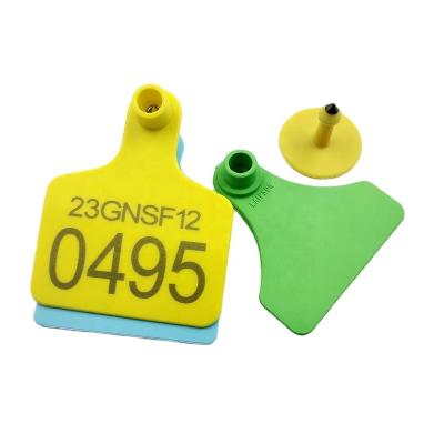 China Animal Ear Tag OTPS Customized Small Medium Large Serial Number Ear Tags With RFID Chip For Cow Goat Animal Identification for sale