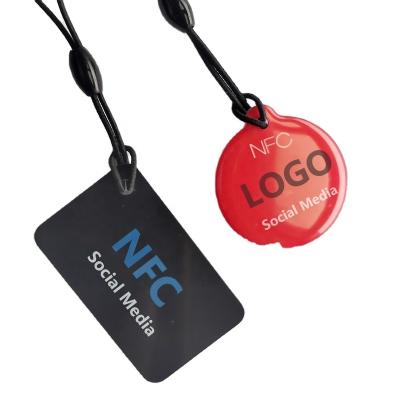 China Waterproof / OTPS Factory Price Mini Rfid Nfc Visit Card Media Phone App Iorn Sticker Nfc Epoxy Waterproof Social Tag for sale