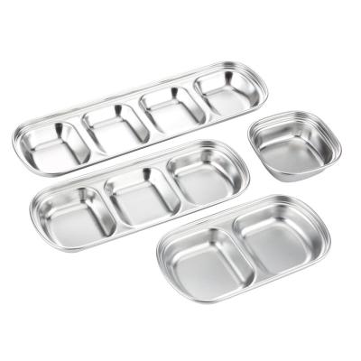 China The 304 Stainless Steel Minimalist Korean Spices Plate Small Dishes For Tomato Sauce Salt Vinegar Sugar Flavor Spices Tray Salver Kitchen Tool for sale