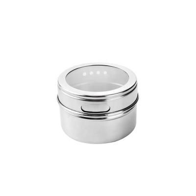 China Sustainable Magnetic Stainless Steel Kitchen Storage Seasoning Box Set Porcelain Salt /Sugar/Spice Jars/Pepper Spice for sale