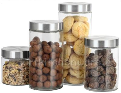 China Wholesale Glass Storage Jars Storage Glass Jar With Lid for sale