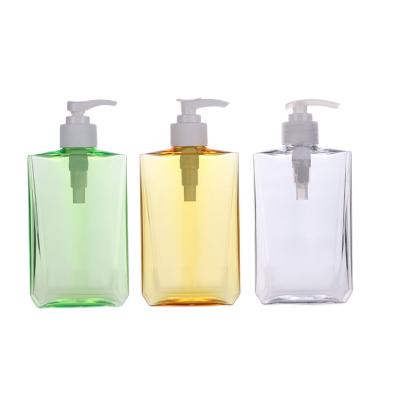 China Personal Care Products Customized Portable Refillable Bottles 300ml Square Premium Clear Bottle Shampoo Daily Use for sale