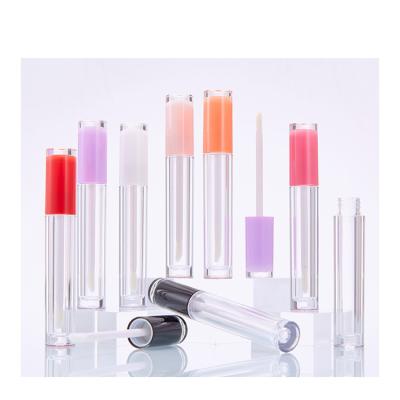 China Cosmetics Lipstick Tube Transparent Refillable Plastic Capacity 5ml Color Custom Logo for sale