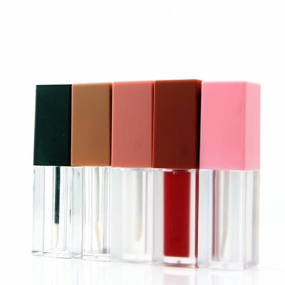 China Cosmetics Stain Goods Low Moq Square Lipstick Tube 5ml Vintage Plastic Transparent Lipstick Tubes for sale