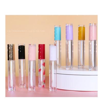 China Eco Friendly Cosmetics Vintage Lipstick Round Plastic Tube Transparent With Color Cover for sale