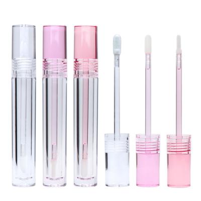 China Cosmetics Plastic Lipstick Tubes Transparent Fine Easy Fill Liquid Lipstick Round Tube for sale