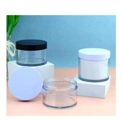 China Beauty 150ML Round Cosmetic Translucent Plastic Facial Empty Cream Jar 300ML With Liner for sale