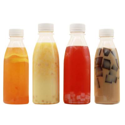 China Public Low MOQ 250ml Plastic Disposable Cheap Disposable Transparent Juice Bottle For Drinks for sale