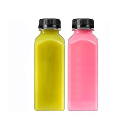 China Public Portable Disposable Empty Juice Water Bottle With Tamper Seal Caps Multiple Color Options for sale