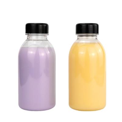 China Public Beverage Bottle Empty Plastic Round Bottles With Cap For Juice 250ml 350ml Two Styles Available for sale