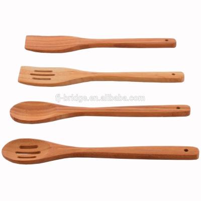 China Sustainable 4 Pcs Bamboo Kitchen Tools Bamboo Kitchen Utensils Tool Kit Spoon for sale