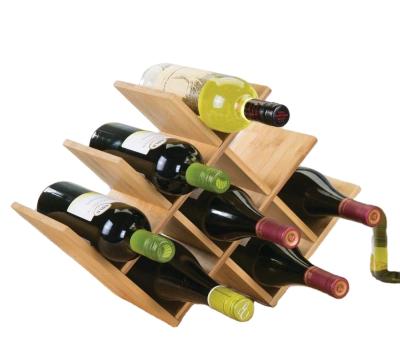 China 100% Sustainable Bamboo Free Standing Water And Wine Bottle Shelf Storage Organizers For Kitchen Countertops for sale