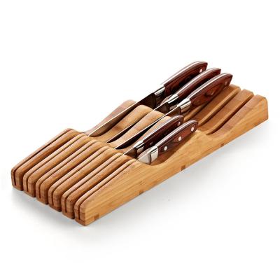 China Sustainable Kitchen Knife Storage Organizer 10-15 Knives & In-Drawer Knife Block Holder Eco-Friendly for sale