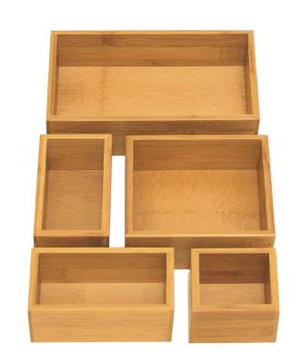 China Sustainable Bamboo Storage Drawer Organizer Box Set For Dividers for sale