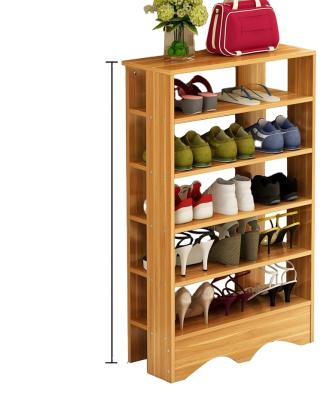 China (Other) Adjustable 5-Tier Shoe Shelf Storage Organizer Bamboo Shelf Storage Rack Home Storage Cabinet for Shoes for sale