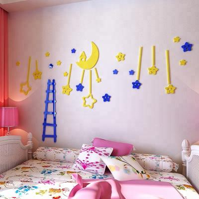 China Waterproof+Eco-friendly 3D Kids Stars Waterproof Ladder Wall Stickers For DIY Home Bedroom Decor Living Room for sale