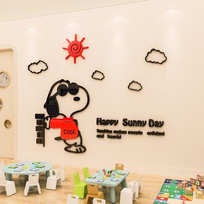 China Waterproof+Eco-friendly Kids Cartoon Cute Acrylic Room Decor SNOO PY 3D Decorative Wall Sticker for sale