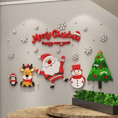 China Christmas 2021 Custom Christmas Decoration Window Sticker Christmas Window Stickers Wall Stickers Decorative Sticker for sale