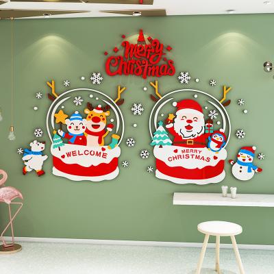 China Christmas 2021 Custom Christmas Decoration Window Sticker Christmas Window Stickers Wall Stickers Decorative Sticker for sale