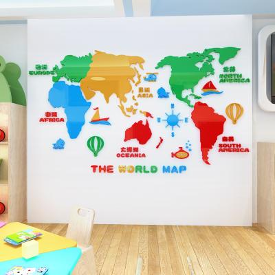 China Waterproof+Eco-friendly Color Acrylic 3D Wall Stickers School Classroom Office Living Room Background Wall Decoration Stickers for sale