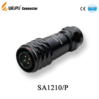 China IP67 Power Metal Connector Male SA1210 Weipu Industrial Push Pull Connector Pin Plug for sale