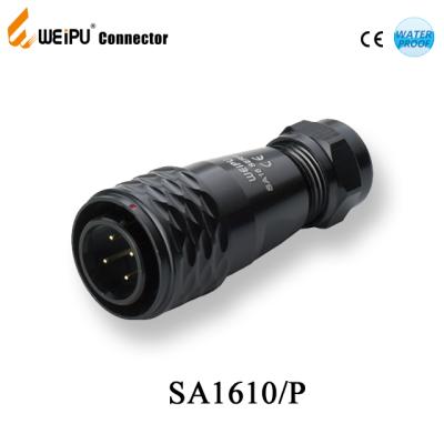 China IP67 Power Metal Connector Male SA1610 Weipu Industrial Push Pull Connector Pin Plug for sale