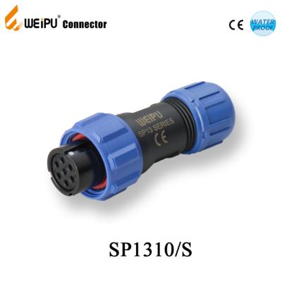 China Industrial plastic connector SP1310 Weipu sp13 ip68 threaded female waterproof connector for sale