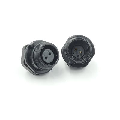 China Power Plastic Circular Industrial SP13 Threaded Female Socket 2 3 4 Pin IP68 Wire Connector for sale