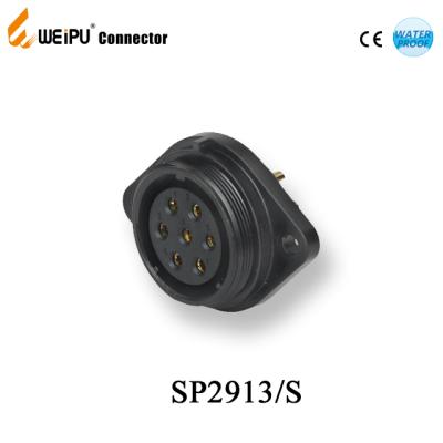 China Plastic Power Connector SP2913 Weipu Industrial Connector 12pin Threaded Female Cable Connector ip68 for sale