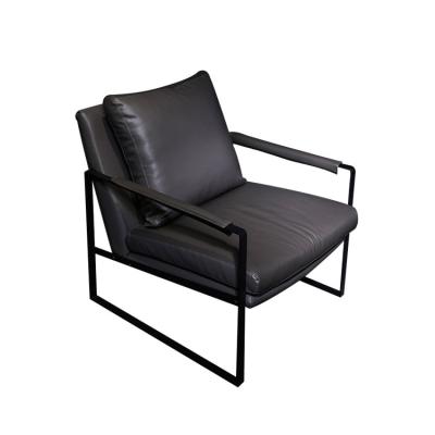 China (Other) Nordic Adjustable Single Living Room Sofa Chair With Metal Frame Leather Armchair for sale