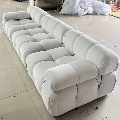 China Removable 7 seater velvet fabric Mario bellini unique tufted sofa set designer divan sectional modular sofa set X007 for sale