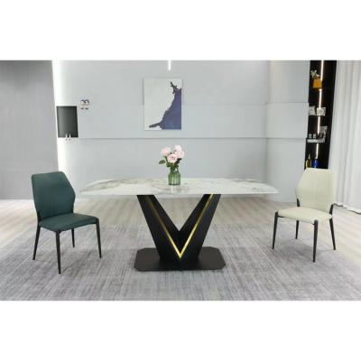 China High End Whole Italian Chipboard Stone Dining Table Luxury Dining Table Set With Chairs for sale