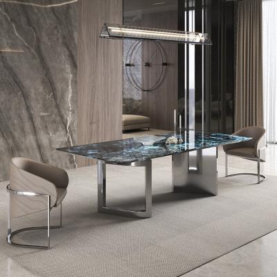 China High End Hot Sale Home Furniture Hotel Luxury Dining Table Designs Stainless Steel Dining Table for sale